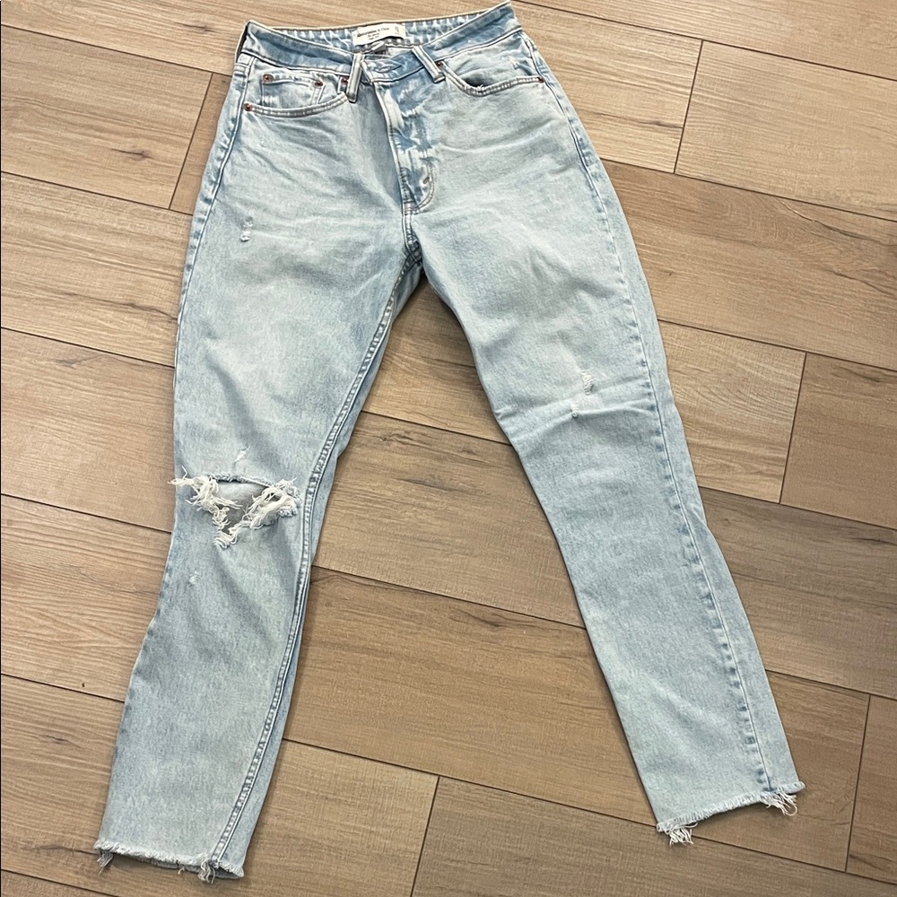 Abercrombie & Fitch Light Blue- Curve Love- The Skinny High Rise Jeans